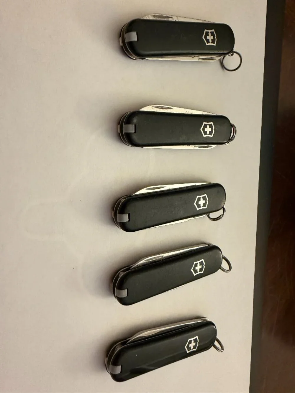 Lot of (5) Black Victorinox 58mm SAK